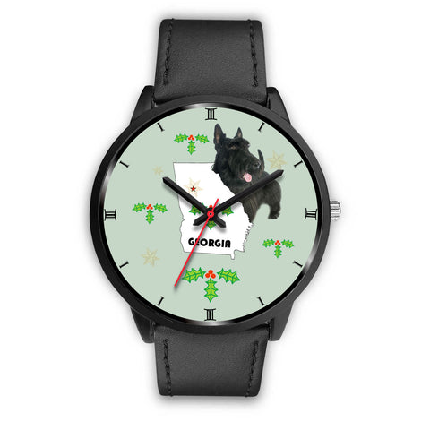 Scottish Terrier Georgia Christmas Special Wrist Watch