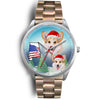 Pembroke Welsh Corgi Alabama Christmas Wrist Watch