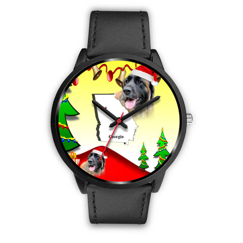 Leonberger Dog Georgia Christmas Special Wrist Watch