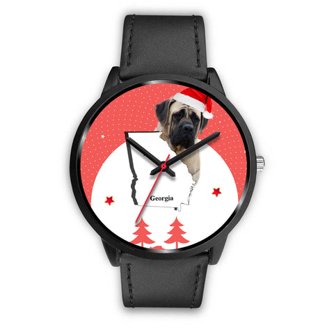 English Mastiff Dog Georgia Christmas Special Wrist Watch