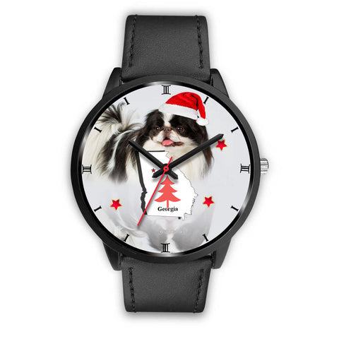 Japanese Chin Dog Georgia Christmas Special Wrist Watch