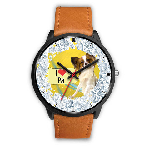 Papillon Dog Pennsylvania Christmas Special Wrist Watch