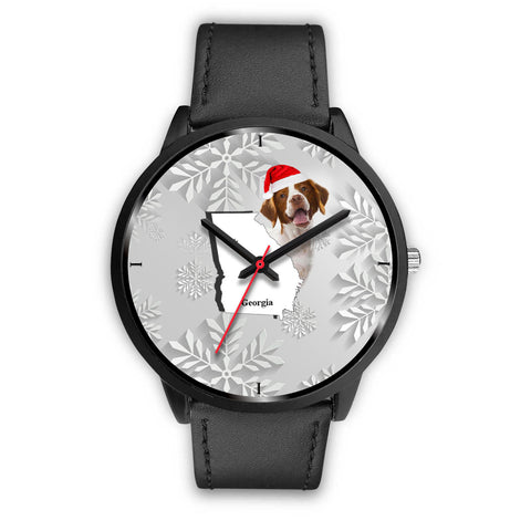 Brittany dog Georgia Christmas Special Wrist Watch