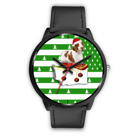 Brittany Dog Washington Christmas Special Wrist Watch