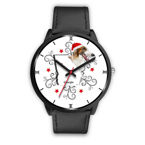 Borzoi Dog Georgia Christmas Special Wrist Watch