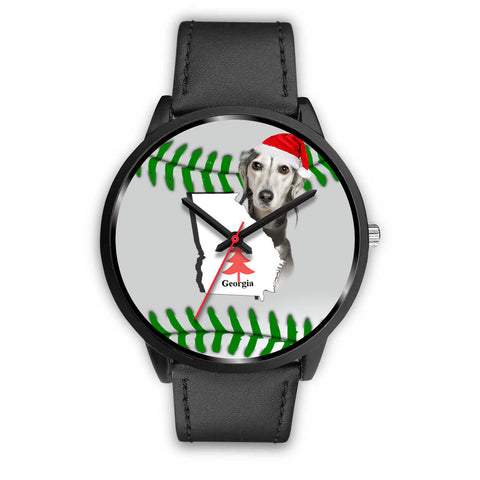 Saluki dog Georgia Christmas Special Wrist Watch