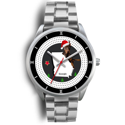 Doberman Pinscher Georgia Christmas Special Wrist Watch