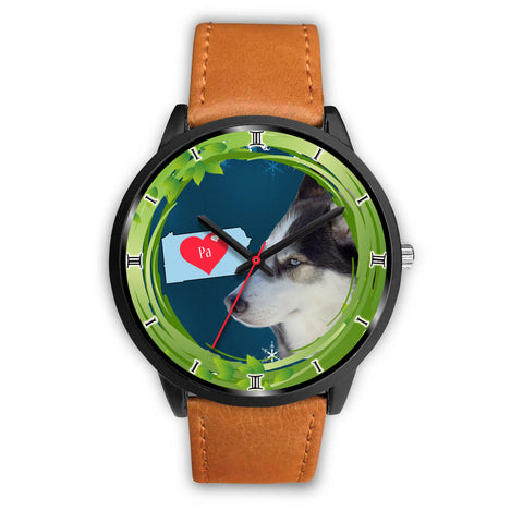 Siberian Husky Dog Christmas Pennsylvania Christmas Special Wrist Watch