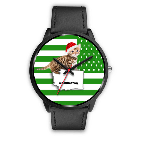 Bengal Cat Washington Christmas Special Wrist Watch