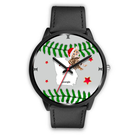 Bengal Cat Georgia Christmas Special Wrist Watch