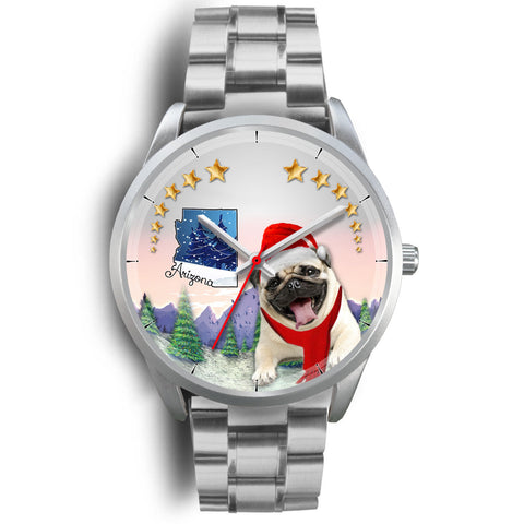 Cute Pug Dog Arizona Christmas Special Wrist Watch