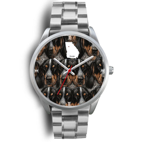 Amazing Bluetick Coonhound Dog Georgia Christmas Special Wrist Watch