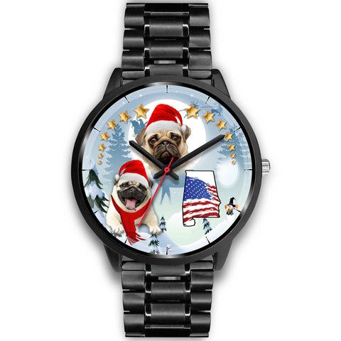 Cute Pug Alabama Christmas Special Wrist Watch