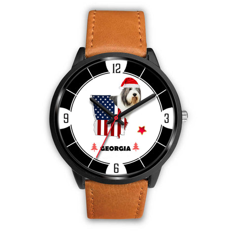 Bearded Collie Georgia Christmas Special Wrist Watch