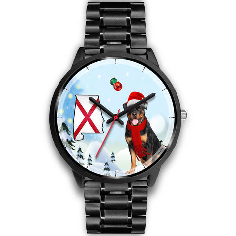 Rottweiler Dog Alabama Christmas Special Wrist Watch