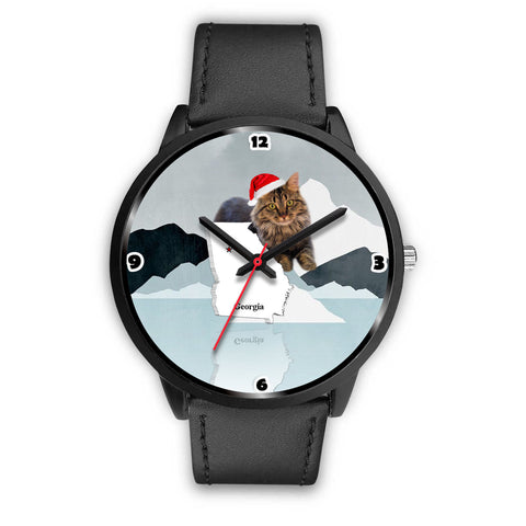 Cute Maine Coon Cat Georgia Christmas Special Wrist Watch