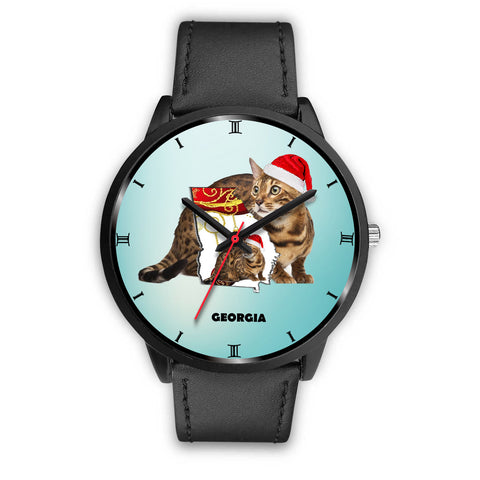 Bengal Cat Georgia Christmas Special Wrist Watch