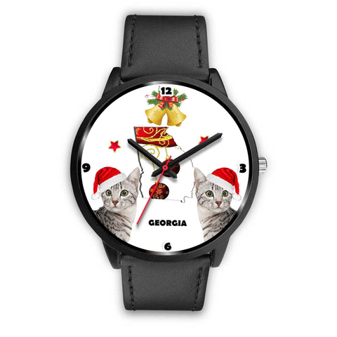 Egyptian Mau Cat Georgia Christmas Special Wrist Watch