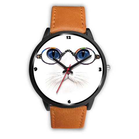 Cute Cat Blue Eyes Print Christmas Special Wrist Watch