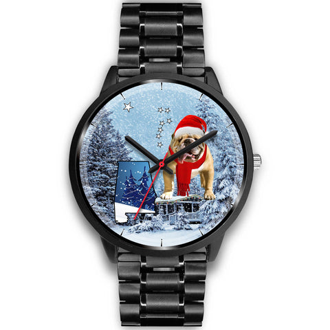 Cute Bulldog Alabama Christmas Special Wrist Watch