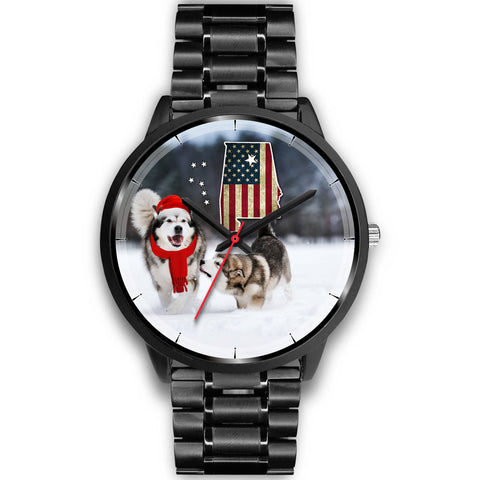 Alaskan Malamute Dog Alabama Christmas Special Wrist Watch