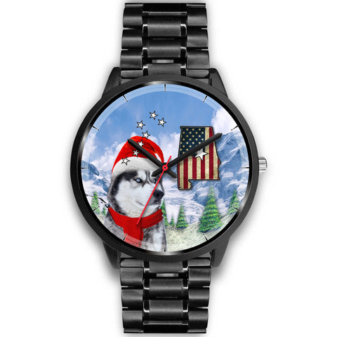 Siberian Husky Alabama Christmas Special Wrist Watch