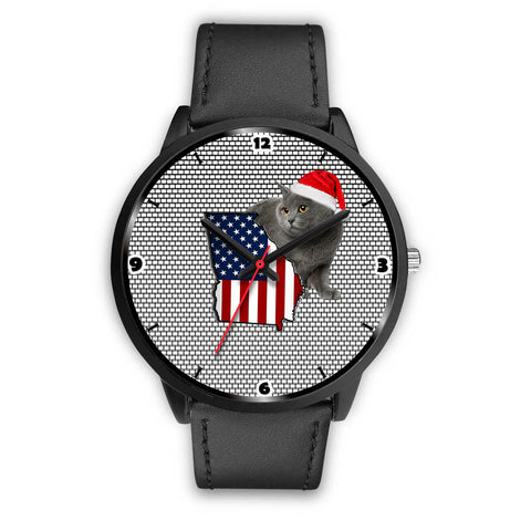 Chartreux Cat Georgia Christmas Special Wrist Watch