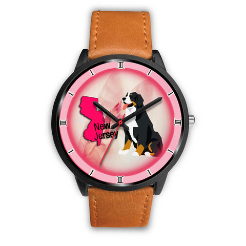 Bernese Mountain Dog Art New Jersey Christmas Special Wrist Watch