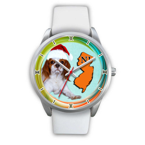 Cute Cavalier King Charles Spaniel Dog New Jersey Christmas Special Wrist Watch