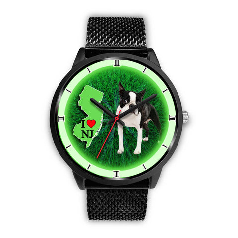 Boston Terrier Dog New Jersey Christmas Special Wrist Watch