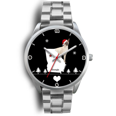 Balinese Cat Georgia Christmas Special Wrist Watch