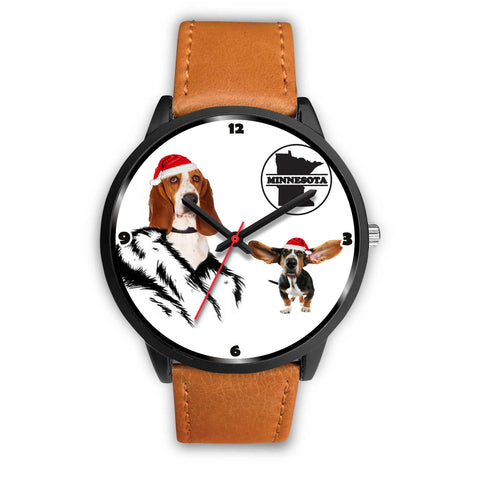 Basset Hound Dog Minnesota Christmas Special Wrist Watch