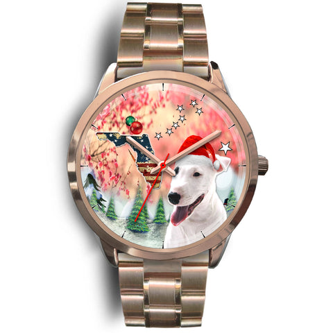 Bull Terrier Florida Christmas Special Golden Wrist Watch