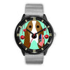 Basset Hound Dog Vector New Jersey Christmas Special Wrist Watch