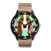 Basset Hound Dog Vector New Jersey Christmas Special Wrist Watch