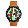 Basset Hound Dog Vector New Jersey Christmas Special Wrist Watch