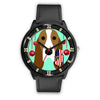 Basset Hound Dog Vector New Jersey Christmas Special Wrist Watch