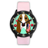 Basset Hound Dog Vector New Jersey Christmas Special Wrist Watch