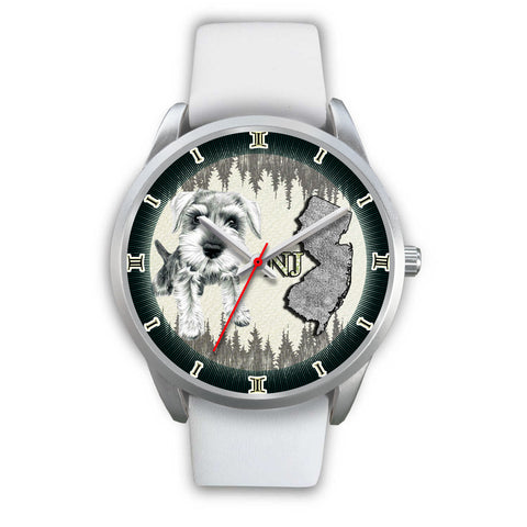 Cute Miniature Schnauzer Dog Sketch New Jersey Christmas Special Wrist Watch