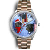 Black Labrador Retriever Alabama Christmas Special Wrist Watch