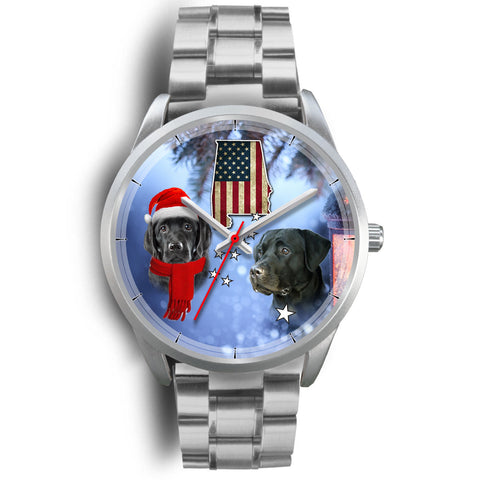Black Labrador Retriever Alabama Christmas Special Wrist Watch