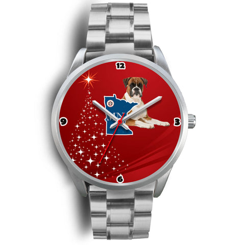 Boxer Dog Minnesota Christmas Special Wrist Watch