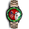 Cheerful Samoyed Dog New Jersey Christmas Special Wrist Watch