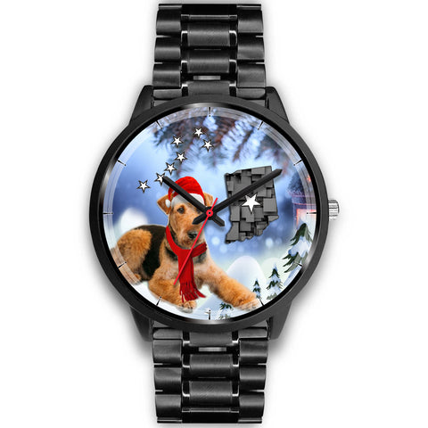 Airedale Terrier Indiana Christmas Special Wrist Watch