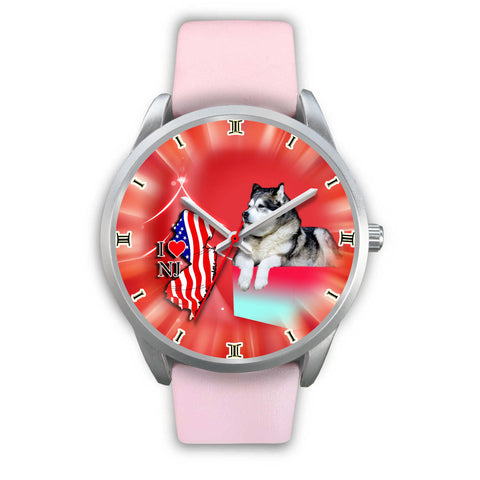 Cute Alaskan Malamute Dog New Jersey Christmas Special Wrist Watch