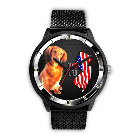 Cute Dachshund Dog New Jersey Christmas Special Wrist Watch