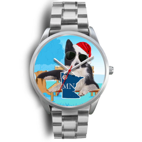 Border Collie Minnesota Christmas Special Wrist Watch