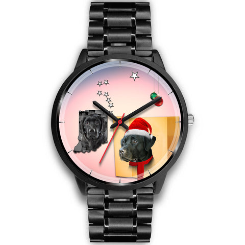 Black Labrador Retriever Indiana Christmas Special Wrist Watch