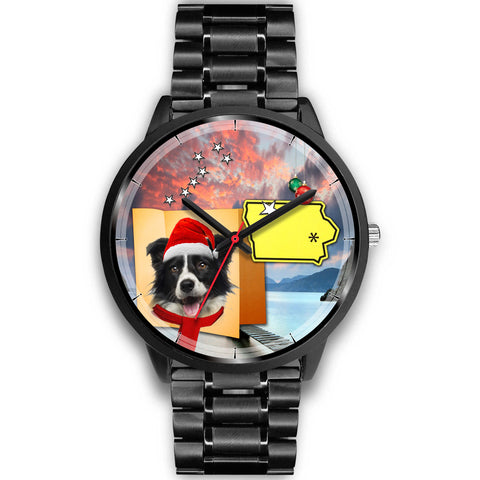 Border Collie Iowa Christmas Special Wrist Watch