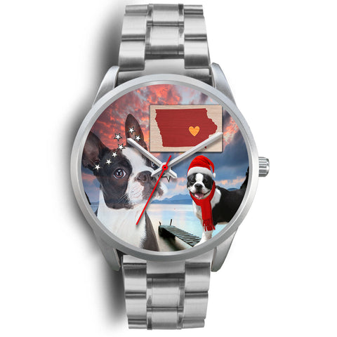 Boston Terrier Iowa Christmas Special Wrist Watch